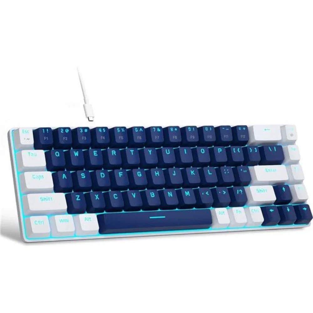 Portable 60% Mechanical Gaming Keyboard, MK-Box LED Backlit Compact 68 Keys